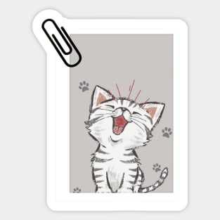 Cute Laughing Cat Sticker